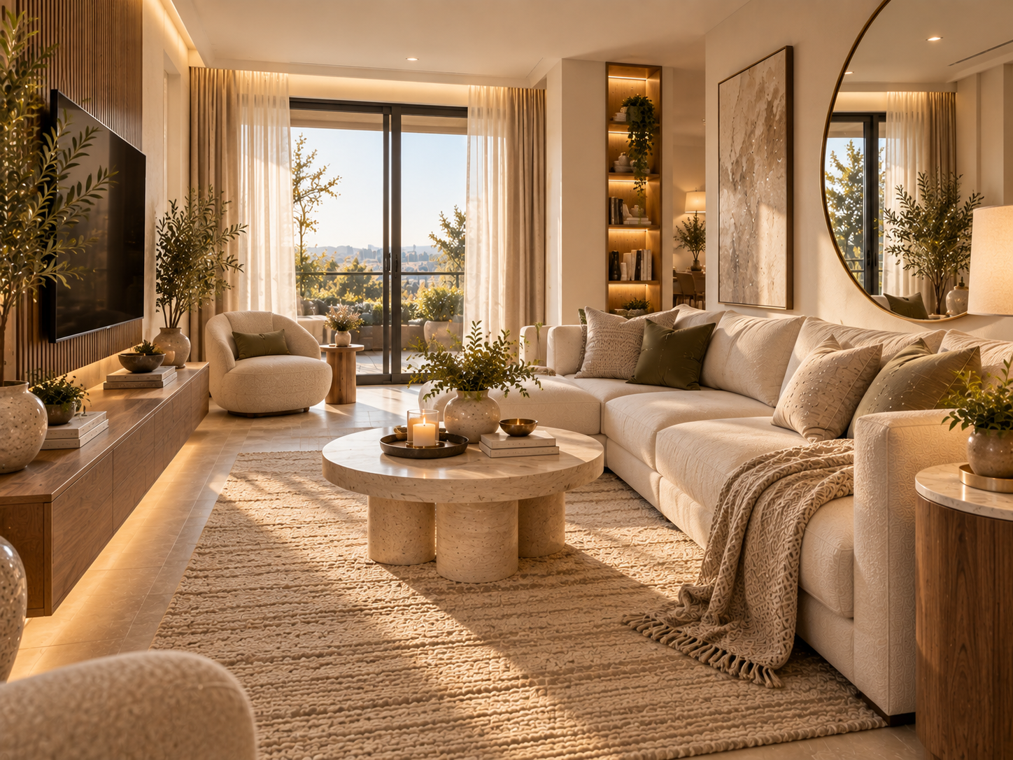 Calm minimalist home interior