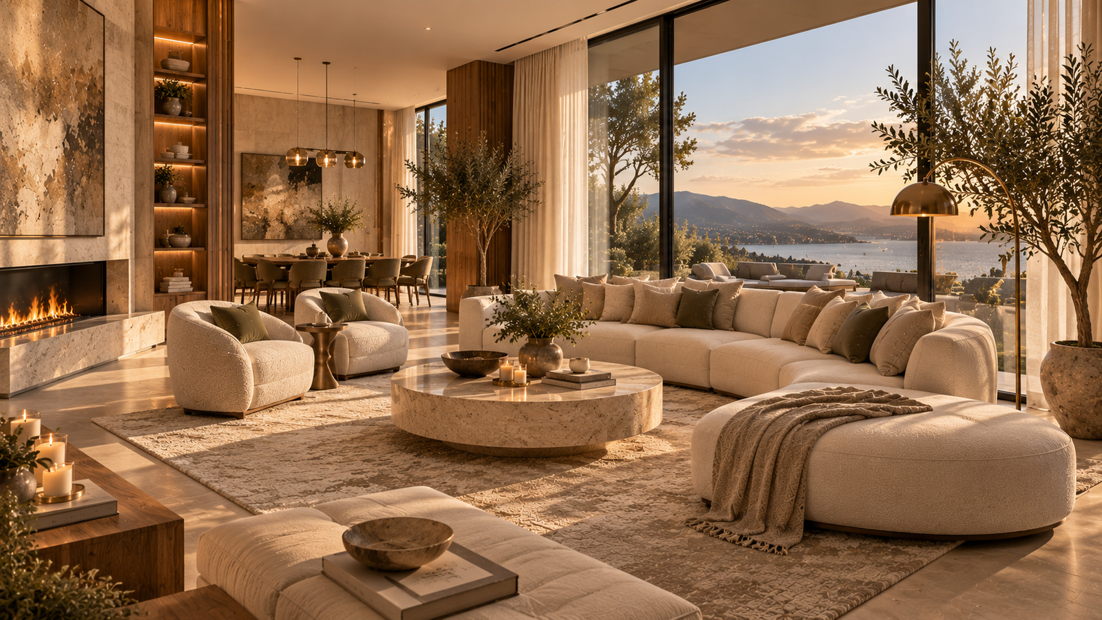Premium warm neutral living space
